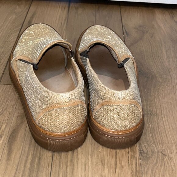 Brunello Cucinelli Metallic Gold Slip On Loafers Womens shoes 37.5 - Picture 8 of 10